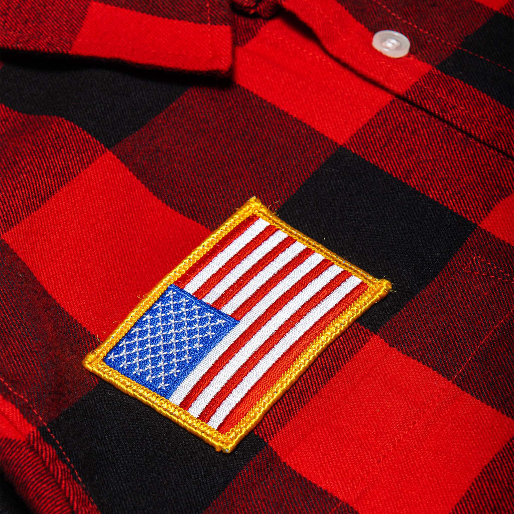 close up of American flag patch 