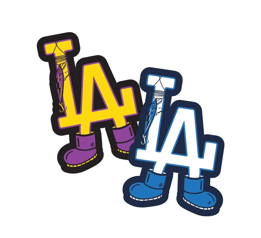 two LA stickers 