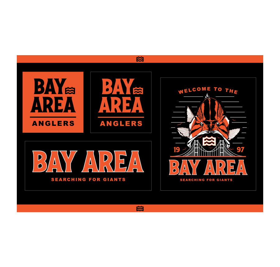 orange and black lateral vision bay area San Francisco sticker pack of 4 stickers 