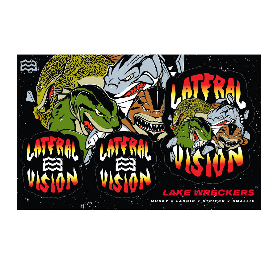 three lake wreckers lateral vision stickers 