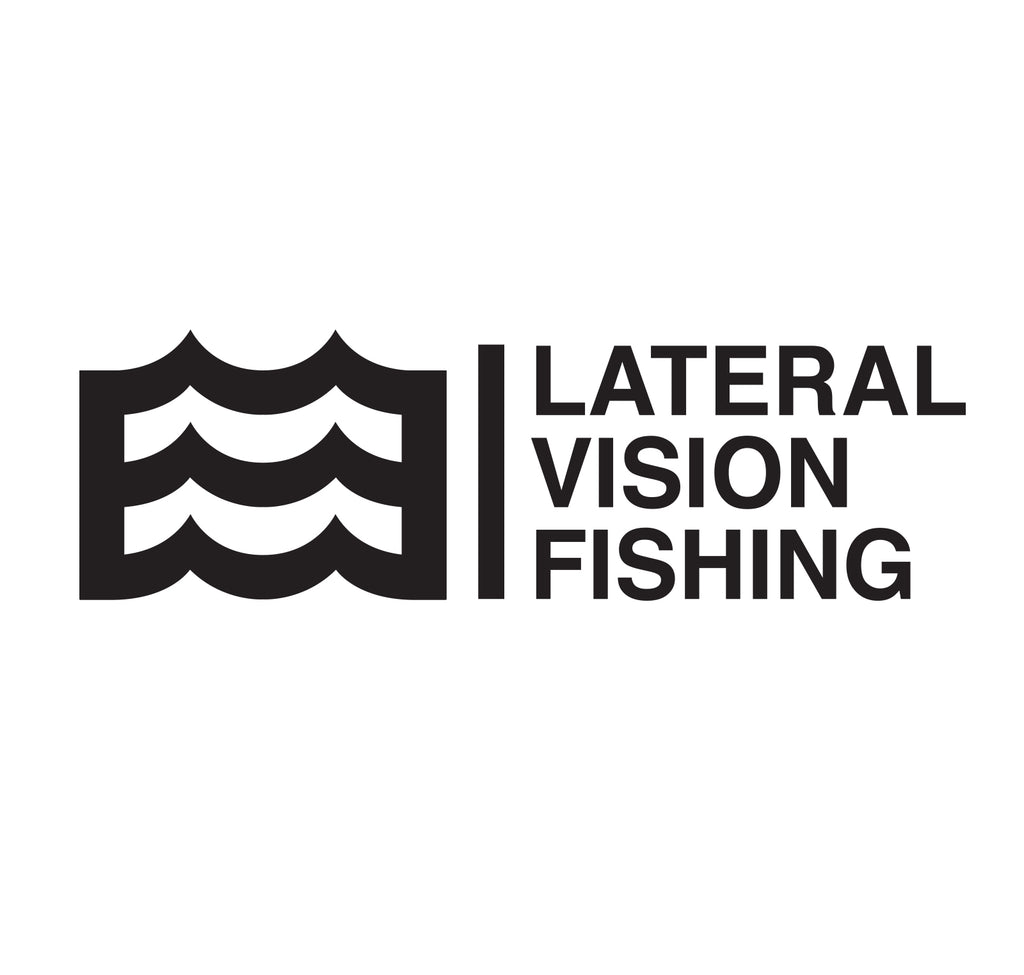 Lateral vision fishing & logo decal - black 