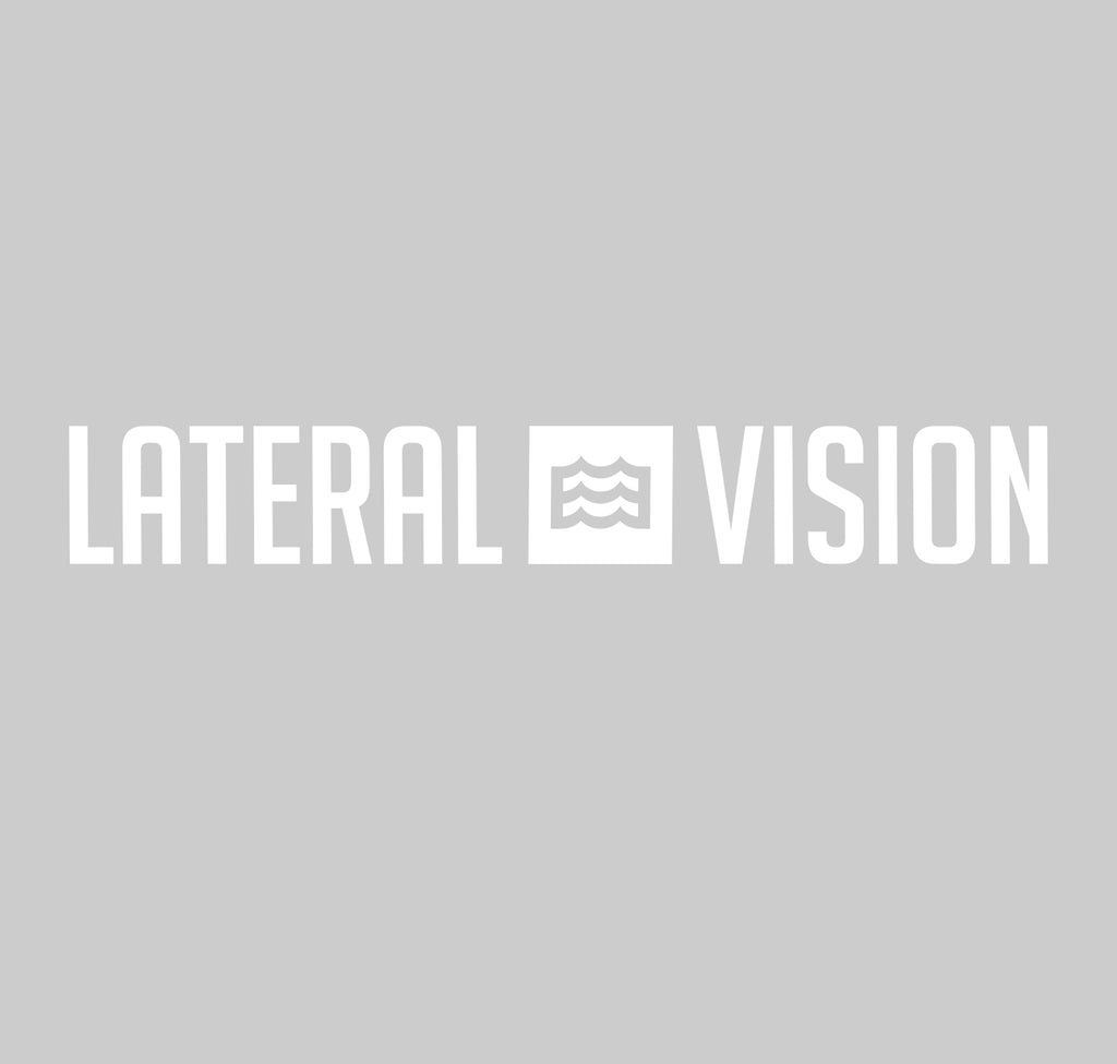 lateral vision and wave logo decal - white