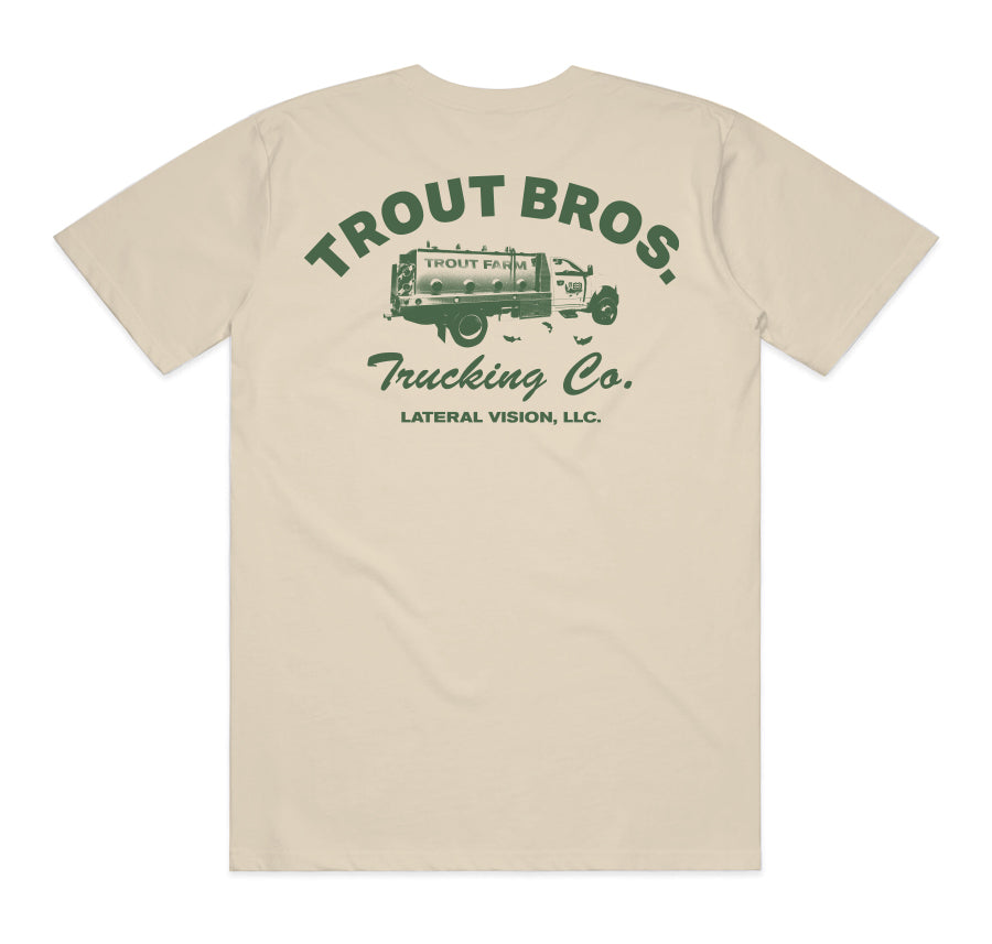 Trout Bros. Trucking Co. TShirt Vintage White Lateral Vision